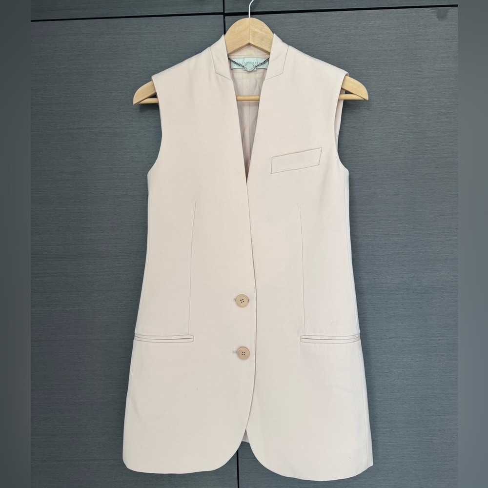 Stella McCartney Blush Pink Sleeveless Vest Gillet - 100% Wool